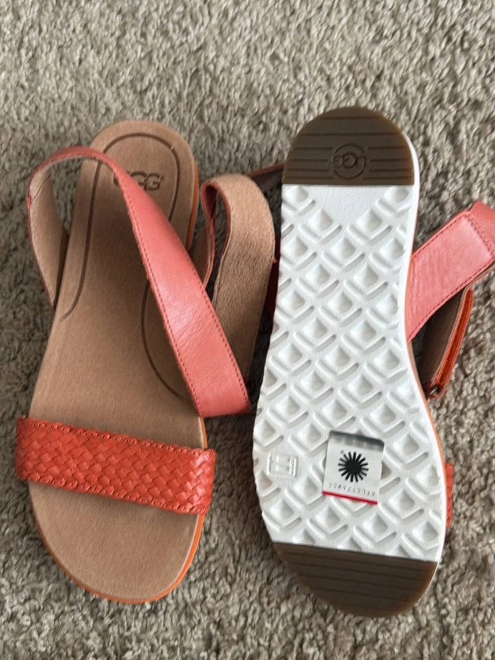 UGG Coral Braided Front Strap Slingback Sandals